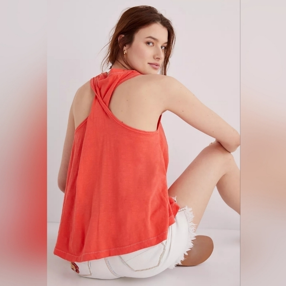 Anthropologie Womens Sun Keep Kindness Twist-Back Graphic Tank 100% Cotton Sz XS - Picture 2 of 13